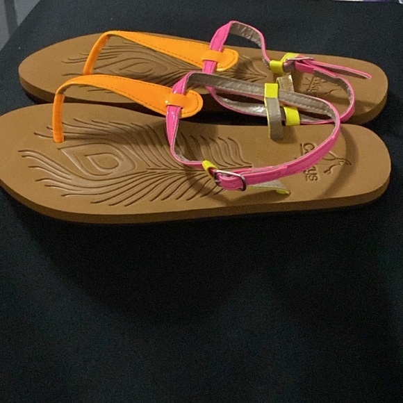 CORKYS CRAYOLA WO SIZE 9  Colorful Sandals BUCKLE ANKLE STRAP. EUC CLEAN - Picture 8 of 10